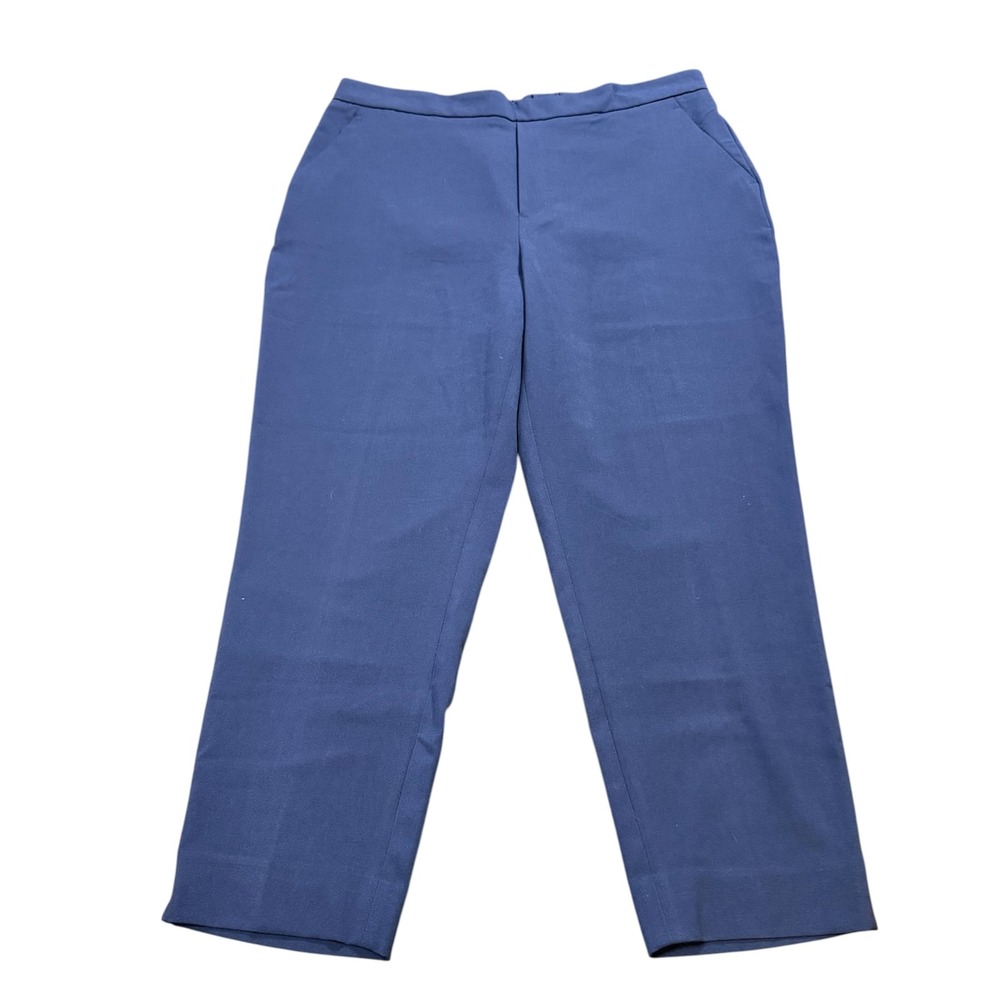 Banana Republic Ankle Trousers Women Blue Stretch Straight Leg Career Size 16